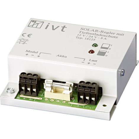 IVT Shunt Régulateur de charge solaire PWM 12 V, 24 V 8 A Q97681 (1/2)