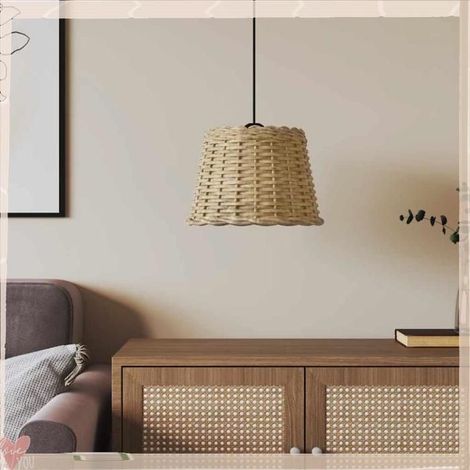 364375 Abat-jour de plafonnier marron 30x20 cm osier (1/5)