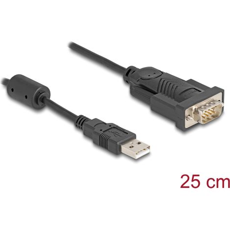 Adaptador USB 2.0 Tipo-A a 1 x Serie DB9 RS-232 macho con ferrita 0,25 m  chipset CH343G