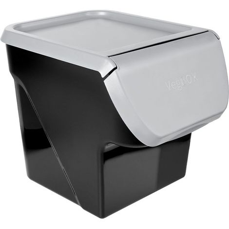 Recipiente para frutas y verduras con tapa, gris, 13 l