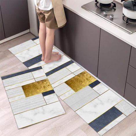Antirutsch-Bodenmatte – 40x60 cm oder 40x120 cm – Waschmaschinengeeignet – Farbe: Grau oder Blau