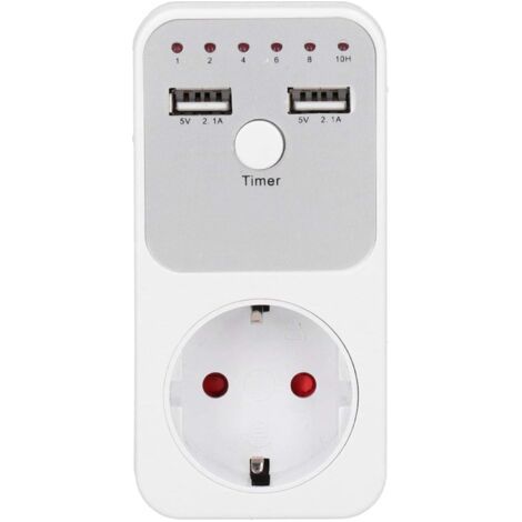180260V 13A USB Minuterie Sortie programmable numérique 24 Heures Minuterie mécanique enfichable Minuterie Intelligente Mise à Terre Prise commutateur d'aquarium Accessoire pour ventilateu (1/5)