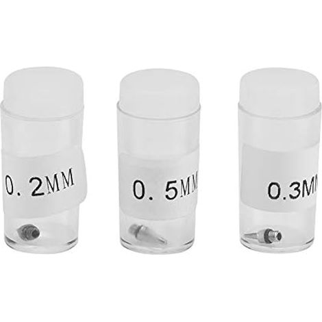 Tbest Buse pour Aérographe, buse et Aiguille pour aérographe, Buses et Aiguilles d'aérographe Embouts Accessoires de Remplacement 0.2mm 0.3mm 0.5mm, 3 pièces (1/5)