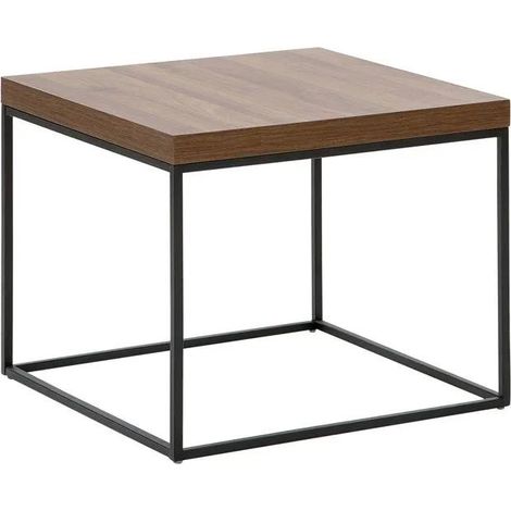 Beliani Tavolino industriale marrone scuro 60x60 cm