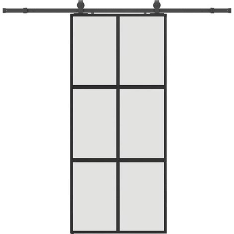 Maison Exclusive - Puerta corredera con herrajes negro 90x205 cm