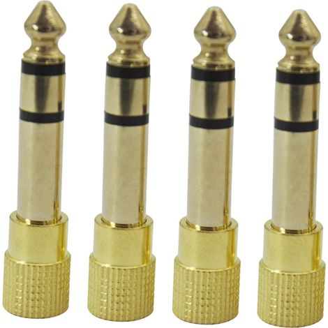 2paires Adaptateur Audio Stéréo vers Femelle Prise Casque Mâle Adaptateur pour Casque Compatible avec Appareils (1/5)