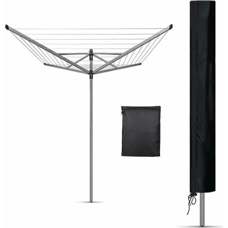 VURAHOME - Housse Etendoir Parapluie Extérieur, Housse pour mobilier de jardin , avec sac de rangement, 210D Oxford Imperméable UV-Anti Housse pour Séchoir(165x16x16cm)，Starlight (1/5)