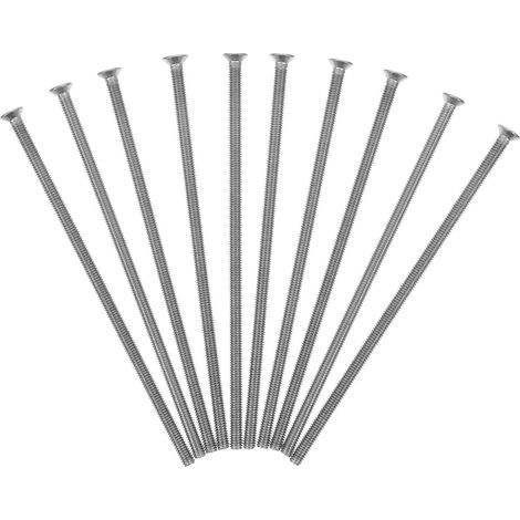 Lot de 10 Vis Longues pour Prise Électrique en Acier Inoxydable Argenté Vis Longue Boîte Encastrement Solide pour Réparations Générales (1/5)