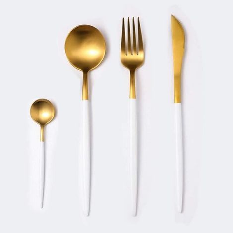 Set 24 pièces Couverts, Acier inoxydable 304, Finition miroir, Pour 6 personnes, Cuisine quotidien et fête (1/4)