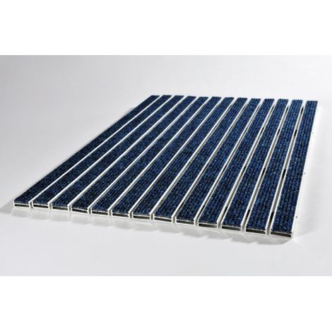 Paillasson encastrable 10mm + Cadre alu 13mm  60x40cm Bleu
