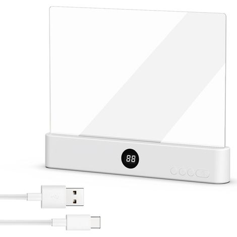 Lampe de lecture portable en acrylique transparent tricolore à intensité variable, lampe de chevet rechargeable USB, blanche, protégeant les yeux (1/5)