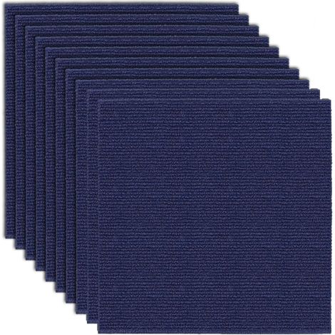 Tapis auto-adhésif bleu foncé en dalles moquette, 40x40 cm, 10 pièces pour sols et revêtements (1/5)