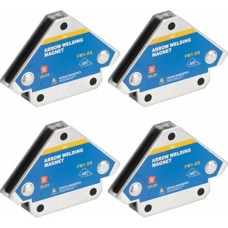RHG 4PCS Aimant Soudure avec Force de Maintien 13kg/28LB Equerre de Soudage pour Angle de Positionneur Magnétique (1/5)