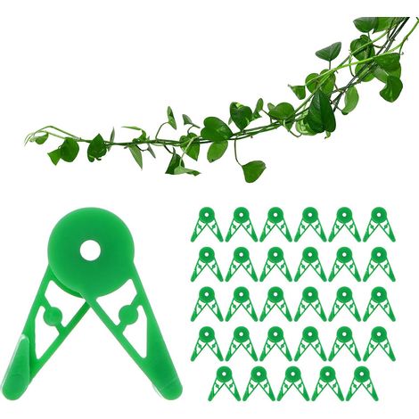 60 pinzas para plantas, pinzas ajustables de 360 grados, pinzas de entrenamiento para varillas de doblado de ramas de plantas, adecuadas para entrenamiento de baja presión (verdes). (1/5)