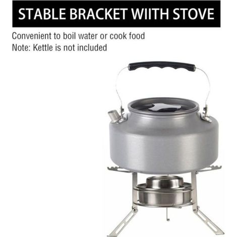 Réchaud à alcool portable - - Camping - Randonnée - Plein air - Pique-nique - Aluminium - Acier inoxydable (1/4)