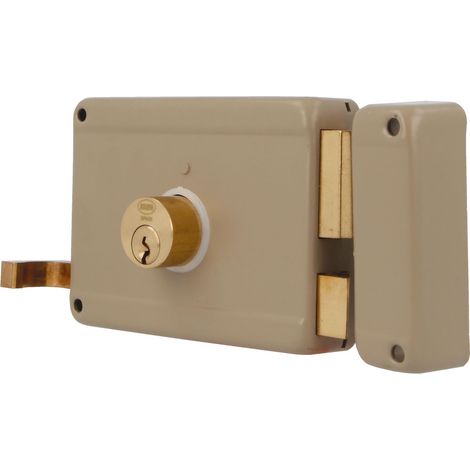 AMIG Serrure en applique et verrous 78 120 x 85 mm Acier Beige - Droite (1/5)