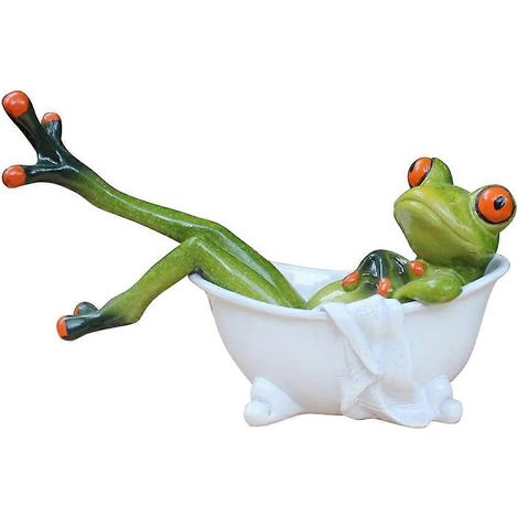 Badewannen-Bastelidee für Frosch-Tischdekoration aus Kunstharz