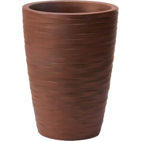 Vaso tondo resina TYLUS ELEGANCE cm. 30 CENERE (1/5)