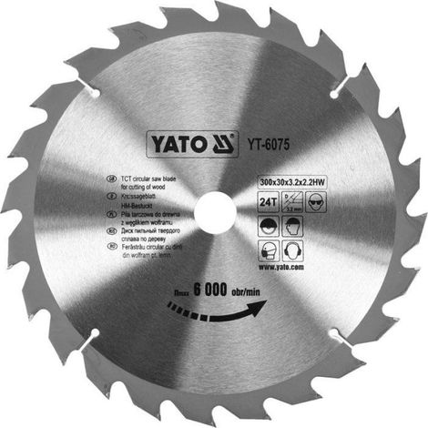 Lame De Scie En Carbure - 300 X 30 Mm - 24 Dents - Pour Bois Et Plastiques - 1 Piece