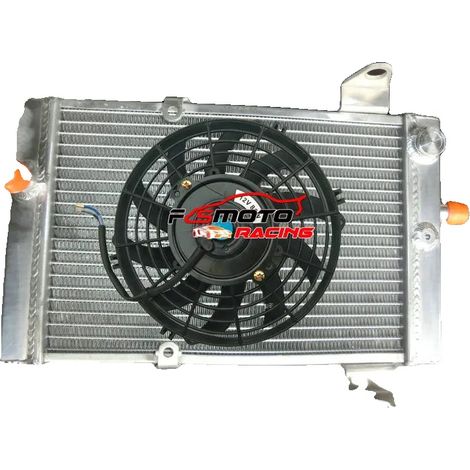 Radiador de aluminio de 3 filas, compatible con KFX700 2003-2009, 30% más de capacidad de refrigeración, depósitos soldados con TIG. (1/5)