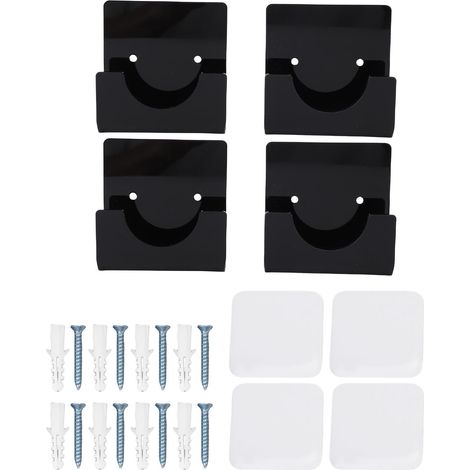 Supports de tringle de douche en acrylique transparent, adhésifs et à tension, pour salle de bain, cuisine et dressing. Maintien stable et robuste de la tringle à rideau de douche en place. Lot de 4, (1/5)