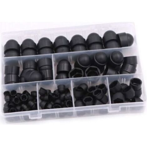 Choyclit – Kit de 145 pièces cache vis et écrous de protection – 6 tailles M4 à M12 – Plastique et caoutchouc – Pour machines et meubles