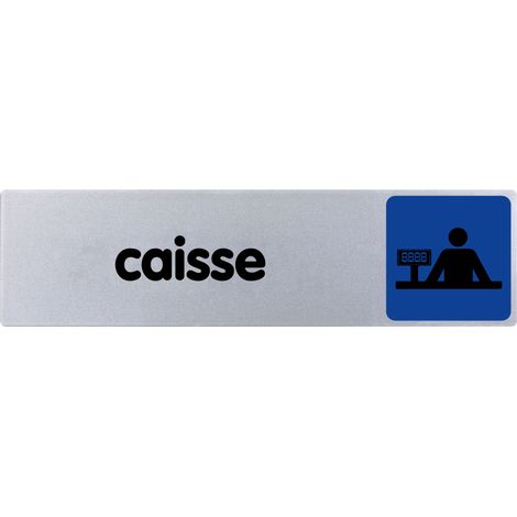 Plaque de porte Caisse - couleur 170x45mm - 4032672