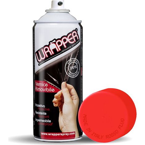 Wrapper Spray Vernice Removibile Tinta Fluo e Tinte Speciali - Colore: ROSSO FLUO