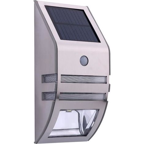 Lampe Solaire Extérieure avec Détecteur de Mouvement en Acier Inoxydable - Étanche - LED (1/4)