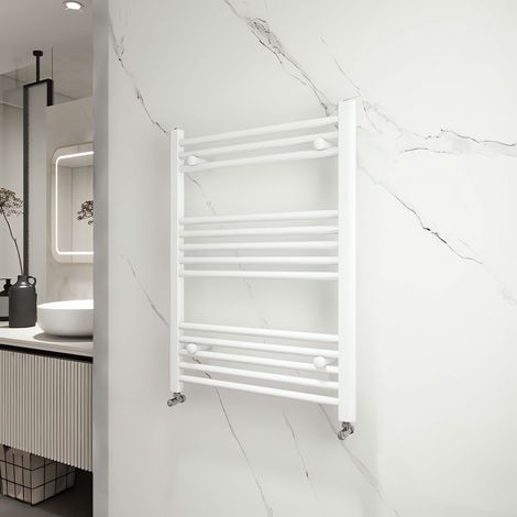 Acezanble Straight White Heated Towel Rail Radiator 800 x 600 mm (1/4)