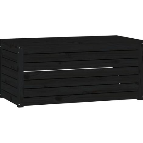 Baúl de jardín madera maciza de pino negro 101x50,5x46,5 cm vidaXL
