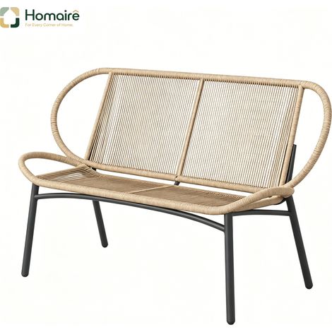 Canapé noir rotin en noir 138 x 62 x 83 cm HOMAIRE (1/5)