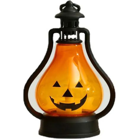 Lanterne citrouille d'Halloween avec LED vacillante, lampe suspendue d'extérieur à flamme, lanterne décorative de Noël Label (1/4)