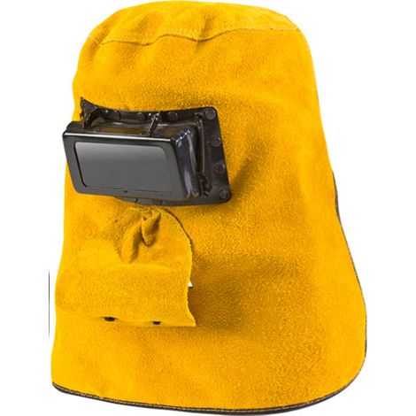 MINKUROW Schweißhelm aus Leder, Schutzmaske mit atmungsaktivem Loch, Schweißmaske mit Sicherheitsglas (1/3)