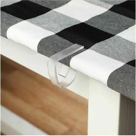 12 Pièces Clips de Nappe en Plastique Transparent Pinces Clips de Couverture de Table Transparents Grands Clips de Nappe Interchangeables pour Table en Plastique Épais Pique-Nique Fête Maison (1/2)
