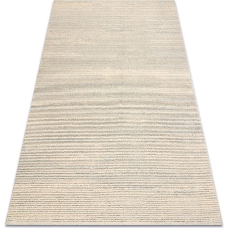 FLUX 461.93.AE120 Wollteppich OSTA - Linien, Strukturell, Loft creme / grau beige 200x300 cm
