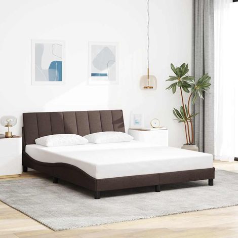 Cadre de lit sans matelas-Structure de lit marron foncé 160x200 cm tissu 561983 (1/5)