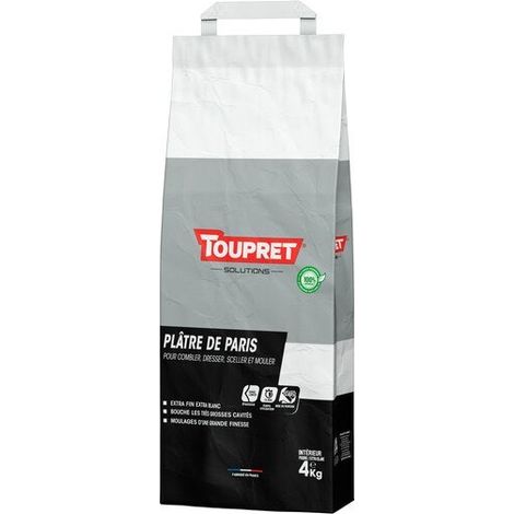 Plâtre de paris en poudre pour mur et plafond intérieur, TOUPRET, 4 kg (1/3)
