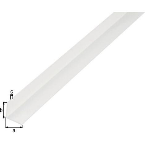 GAH Alberts Winkelprof. gleichsch., ungelocht L1000x B10x H10x S1mm Kunststoff weiß (1/3)