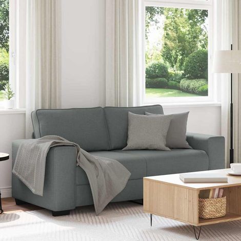 vidaXL Divano a 2 Posti Grigio Scuro 180x77x82 cm in Tessuto (1/5)