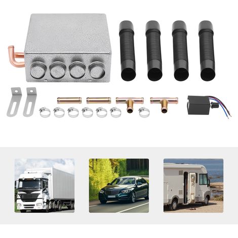 Calentador universal para coche y camión de 4 puertos bajo el salpicadero, descongelador de parabrisas 12V (1/5)