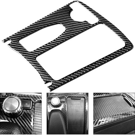 Mittelkonsolen-Getränkehalter-Abdeckung aus Kohlefaser für Mercedes-Benz W204 (2005–2012), Interieur-Dekorblende, Schutz für Wasserflaschenhalterung (1/5)