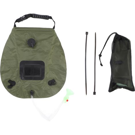 Sac de douche solaire 5 gallons, chauffage solaire pour camping avec pommeau de douche, idéal plage, natation, randonnée extérieure, voyage. (1/5)