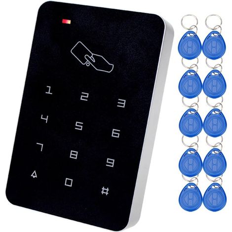 125KHz RFID Keypad Access Control System Digital Keyboard, Single Door Use, Support 1000 Users, Including 10pcs TK4100 EM ID Keyfobs (1/5)