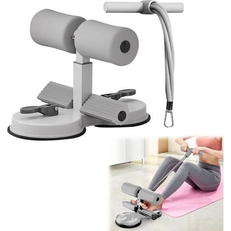 Barre d'entraînement abdominale portable à auto-amorçage Appareil de fitness, barre d'exercice pour le renforcement du tronc, grise (1/5)