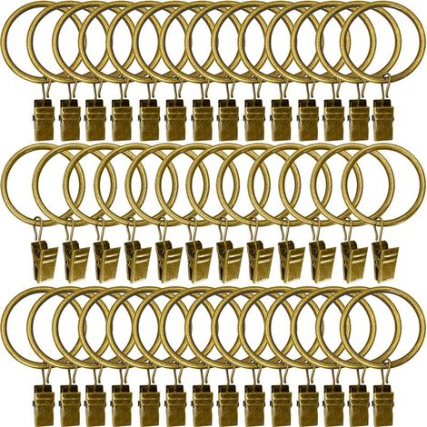 Metallgardinenringe mit Clips, Innendurchmesser 1,5", 40er-Packung (Bronze) (1/4)