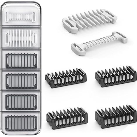 6 pièces Sabots avec étui Peignes Guidage de Bidirectionnel 1 2 3 5 mm Peigne pour le Corps et Protection pour la peau et Facile à (1/5)