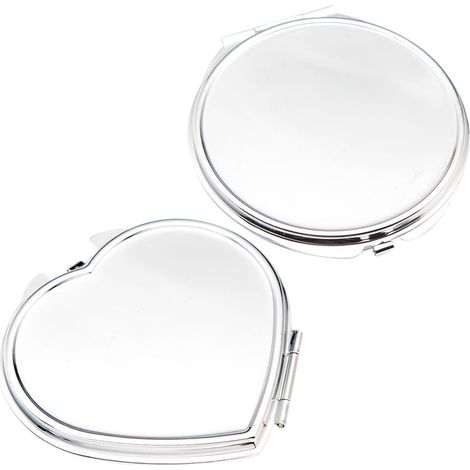 Lntyq 2 Pièces Miroir Compact Grossissant pour Porte, Miroir de Voyage à Double Face pour Le Maquillage, Petit Miroir de Poche Ou Miroir pour Porte-Monnaie (1/5)