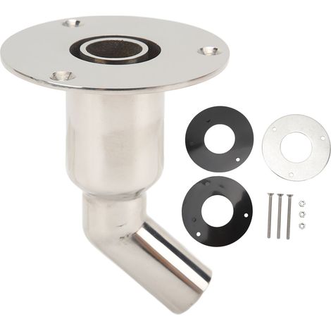 Prise de raccord de peau d'échappement à travers la coque, 22mm, Tube en acier inoxydable 316 pour Yachts, bateau, évents de chauffage Diesel, courbure. (1/4)