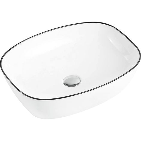 Mexen Lita lavandino da appoggio 49 x 37 cm, bianco/nero - 22124907 (1/2)